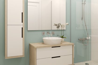 Modern bathroom interior.